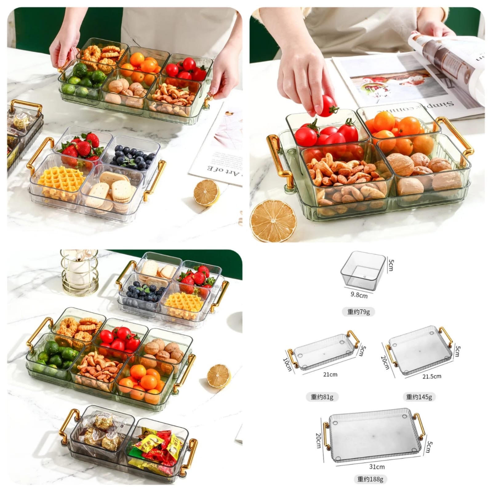 Luxury Fruit Plate, Home Candy Melon Seed Box, Dried Fruit Plate Partition Platter Luxury Fruit Plate, Home Candy Melon Seed Box, Dried Fruit Plate Partition Platter